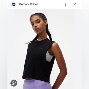 Outdoor voices boyfriend tank, size medium, color: black